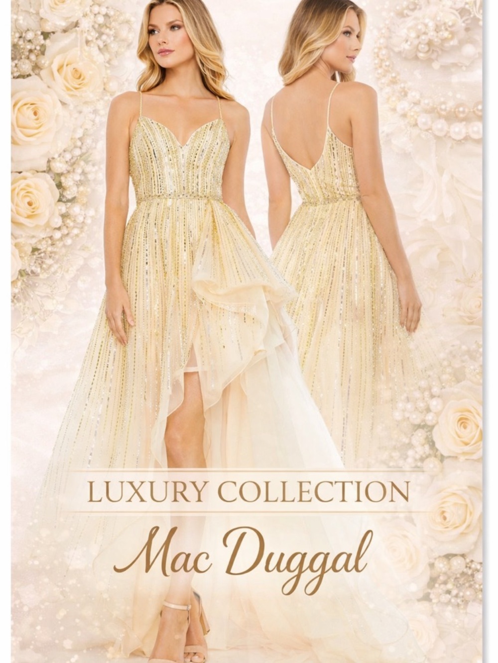Mac Duggal Size 4 Gown Beaded Formal Slit Dress NWT - Picture 2 of 10